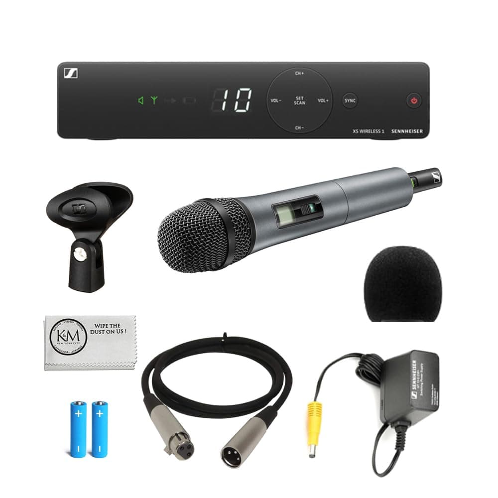 XSW 1-825-A UHF Vocal Set |e825 Dynamic Microphone with Microphone Windscreen + 3' XLR Cable + Cleaning Cloth (4 Items)
