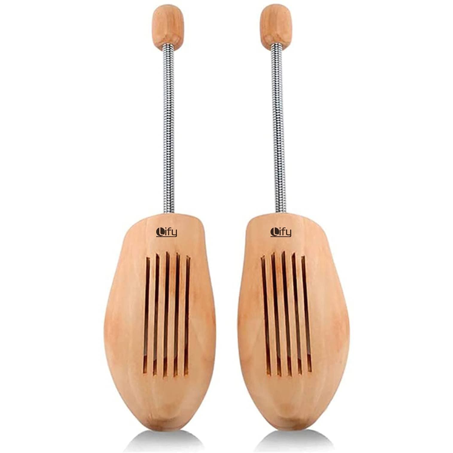 Professional Men Adjustable Shoe Tree Keeper with Spring Column Wooden Anti-Deformation Anti-Wrinkle Shoes Stretcher for all Shoe- 1Pair