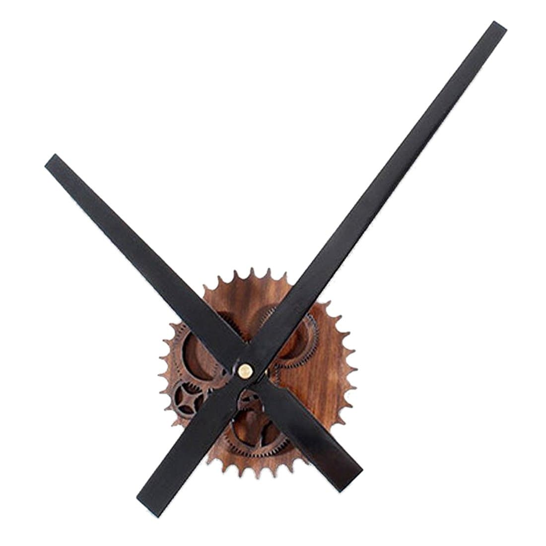 [New Version] ZHPUAT Elegant and Graceful Simple DIY Large Pointer 17.7 Inch Wall Clock Color Black + Wood