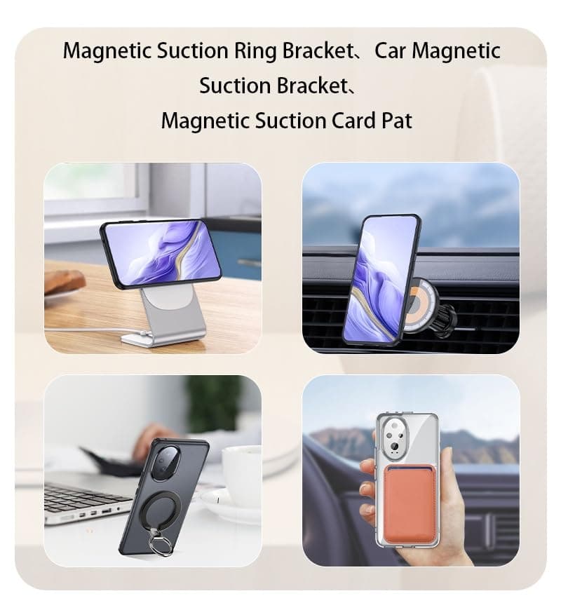 BRAND SET for Honor 200 Case, Ultra-Thin TPU Frame, With Magnetic Ring for Wireless Charging & Car Mount, Designed for Honor 200 - Clear