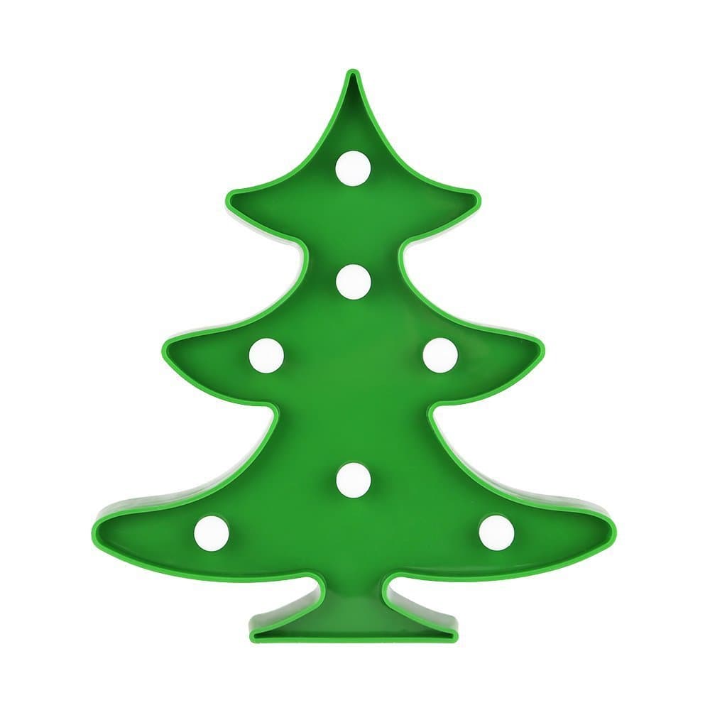 Cute 3D LED Christmas Tree Marquee Lights, CNGULES Romantic Plastic Christmas Tree Shape Desk Lamps, 7 LED Warm White Christmas Tree Night Light for Party, Home, Holiday Decorations