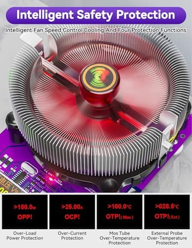 MakerHawk Battery Load Tester - 150W 200V 25A USB Load Tester 4-Wire System Adjustable Constant Current Voltage Discharge Lithium Battery Capacity Tester Electronic Load Tester