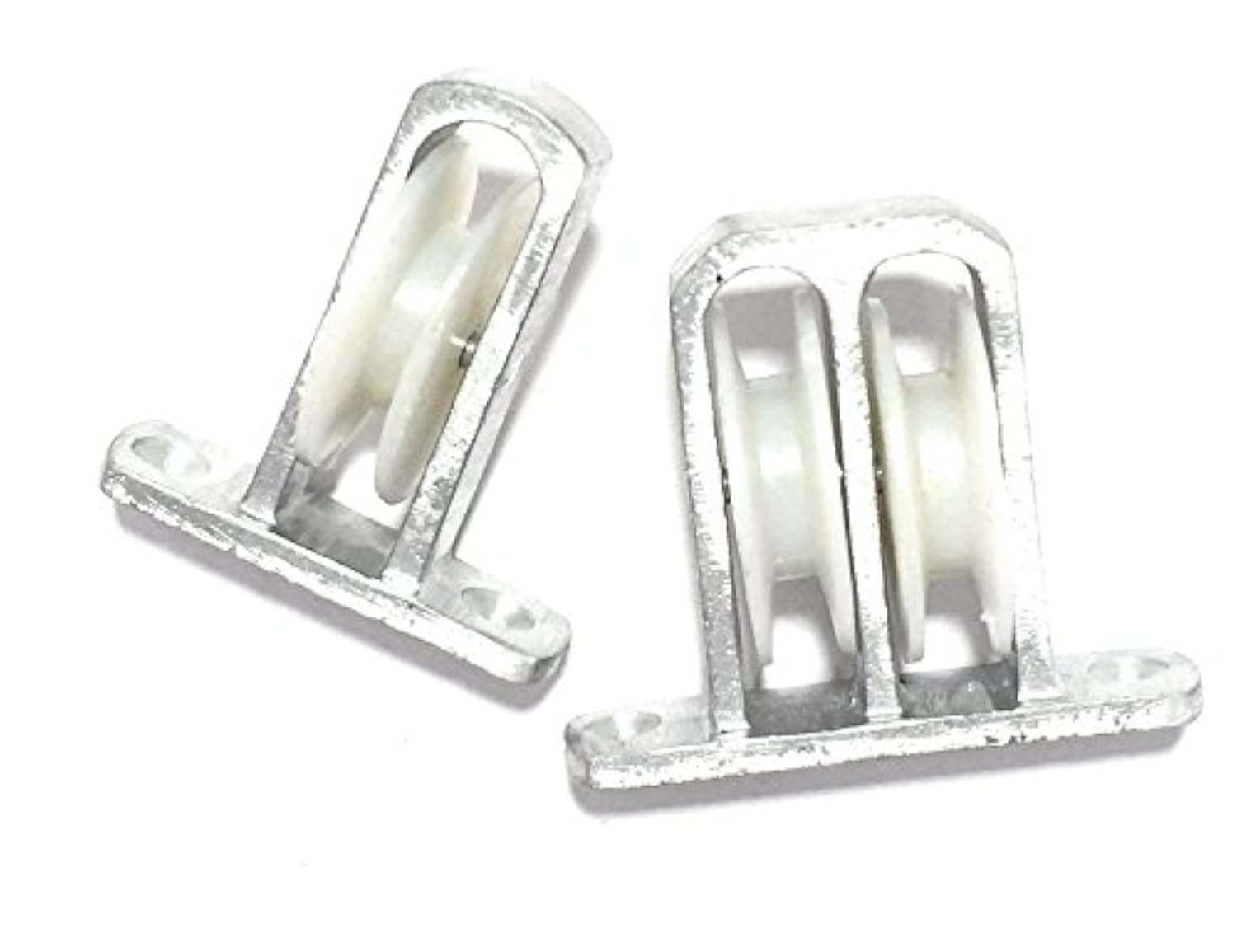 Multipurpose Single and Double Pulley for Cloth Drying Stand, Alluminium Body & Plastic Wheel, Screws & Wallplugs Included, 1 Pair