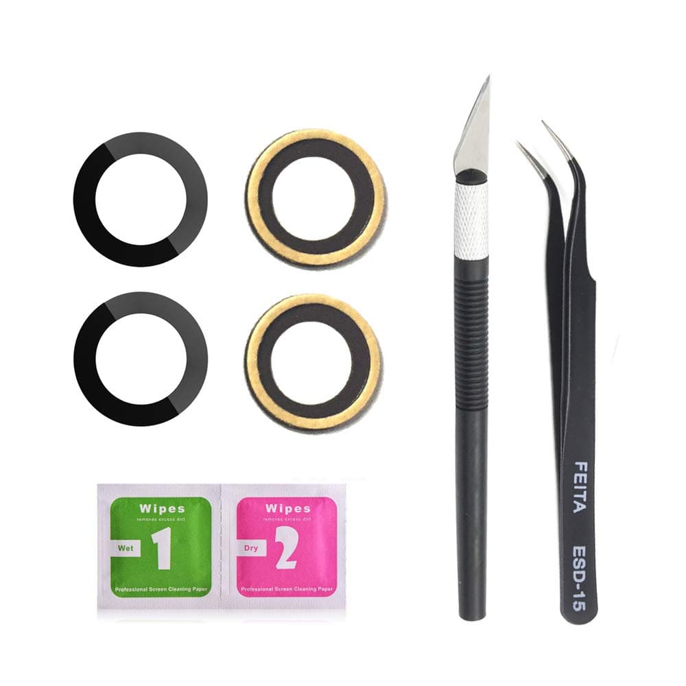 2 Pack Afeax OEM Back Rear Camera Lens Glass Replacement for iPhone 7 and iPhone 8 (4.7 inch) with with Installment Tool and Adhesive Glue