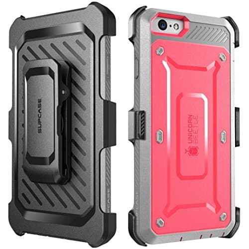 SUPCASE [Unicorn Beetle Pro] Case Designed for iPhone 6S, with Built-In Screen Protector Rugged Holster Cover for Apple IPhone 6 Case / 6S 4.7 Inch display (Pink/Gray)