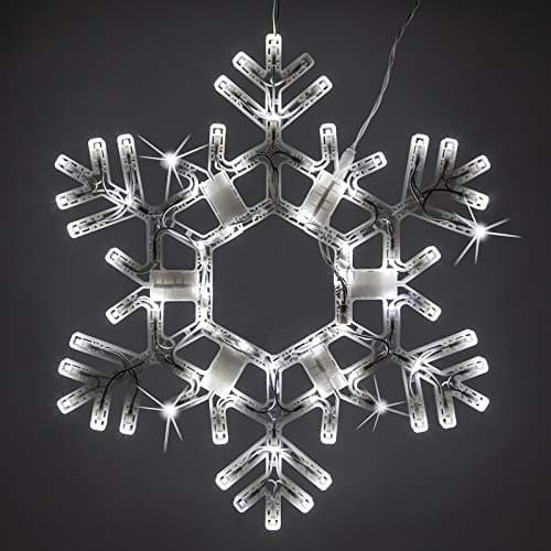 20" Cool White Twinkle LED Snowflake – Folding Lighted Snowflake Decoration for Outdoor Christmas Displays, Large Holiday Yard Decor