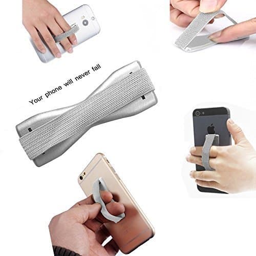 ONX3 (Silver) Nextbit Robin Universal Anti-Slip Elastic Finger Mobile Phone Grip Holder With Strong Adhesive