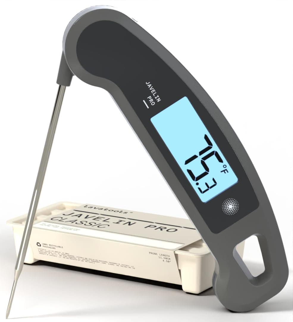 Lavatools Javelin® PRO Classic Ultra-Fast 2-Second Professional Digital Instant Read Meat Thermometer for Grill and Cooking, Auto-Rotating Backlit Display, IP65 Water Resistant, NSF Certified – Sesame