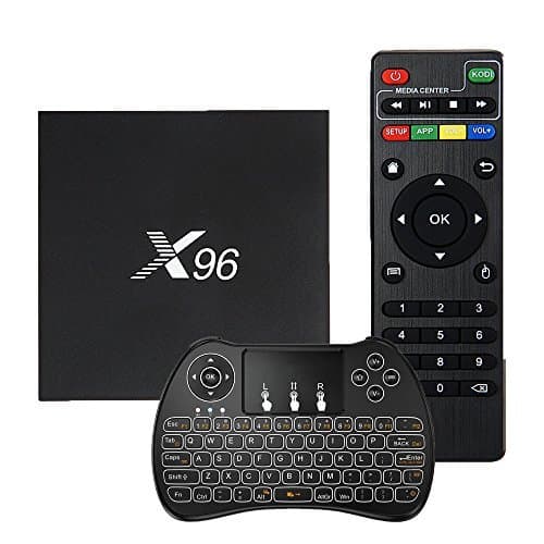 [Free Wireless Keyboard] AMGUR X96 Mini Android 7.1 TV Box Amlogic S905W Quad Core 2GB Android TV Box 16GB ROM UHD 4K Smart TV Box Support 3D WiFi VP9