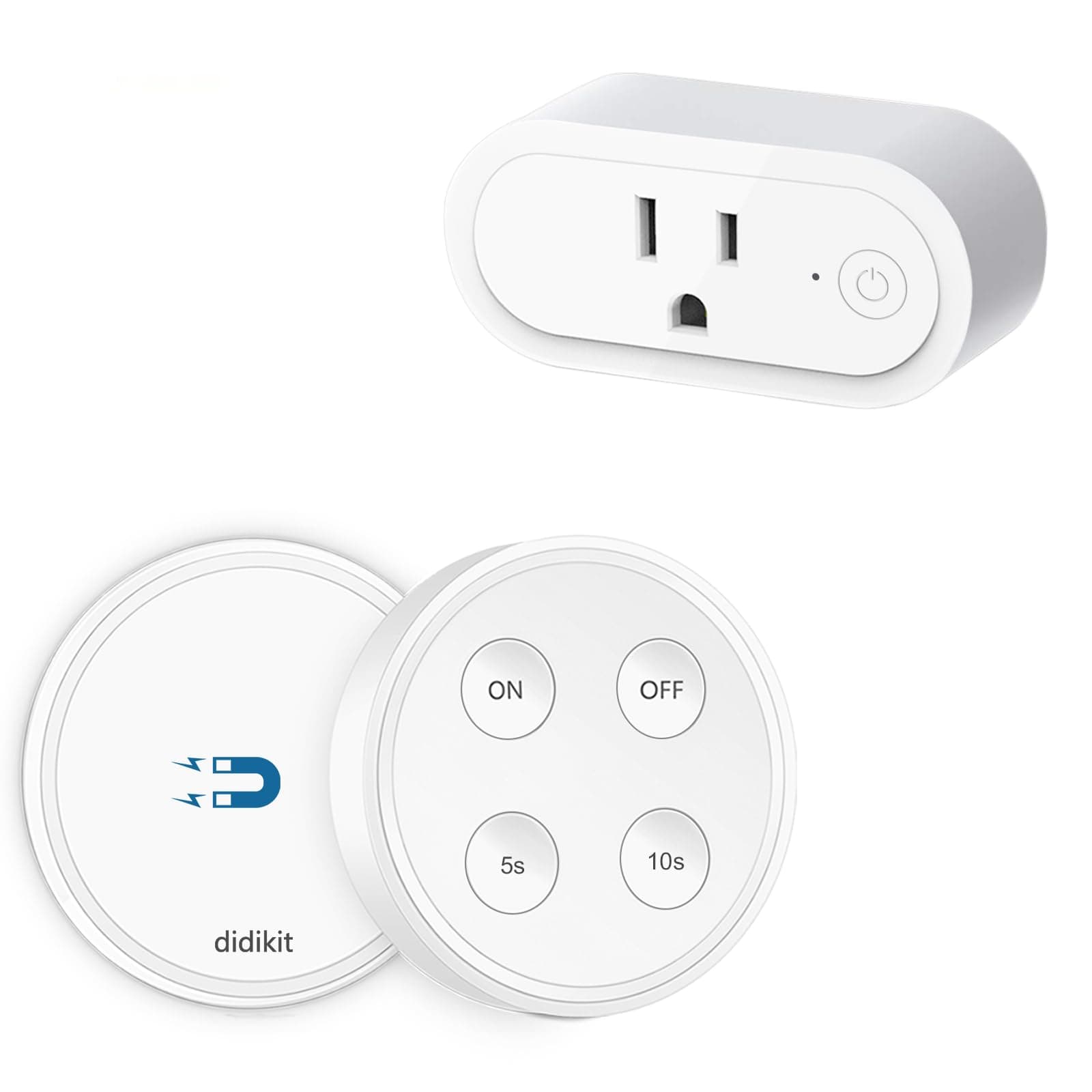 Garbage Disposal Wireless Switch Kit, Sink Top Waste Disposal On/Off Switch Remote with 5s/10s Timer, Air Switch Replacement for Waste Food Disposer Up to 1HP, 16A/1800W, White