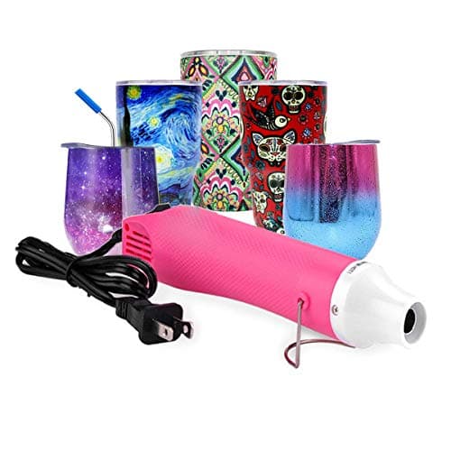 Bubble Remover Tool for Making Epoxy Glitter Cup Turner, Portable Heat Gun with Stand for DIY Acrylic Resin Cuptisserie Cups Tumblers Supplies to Remove Air Bubbles (Black)