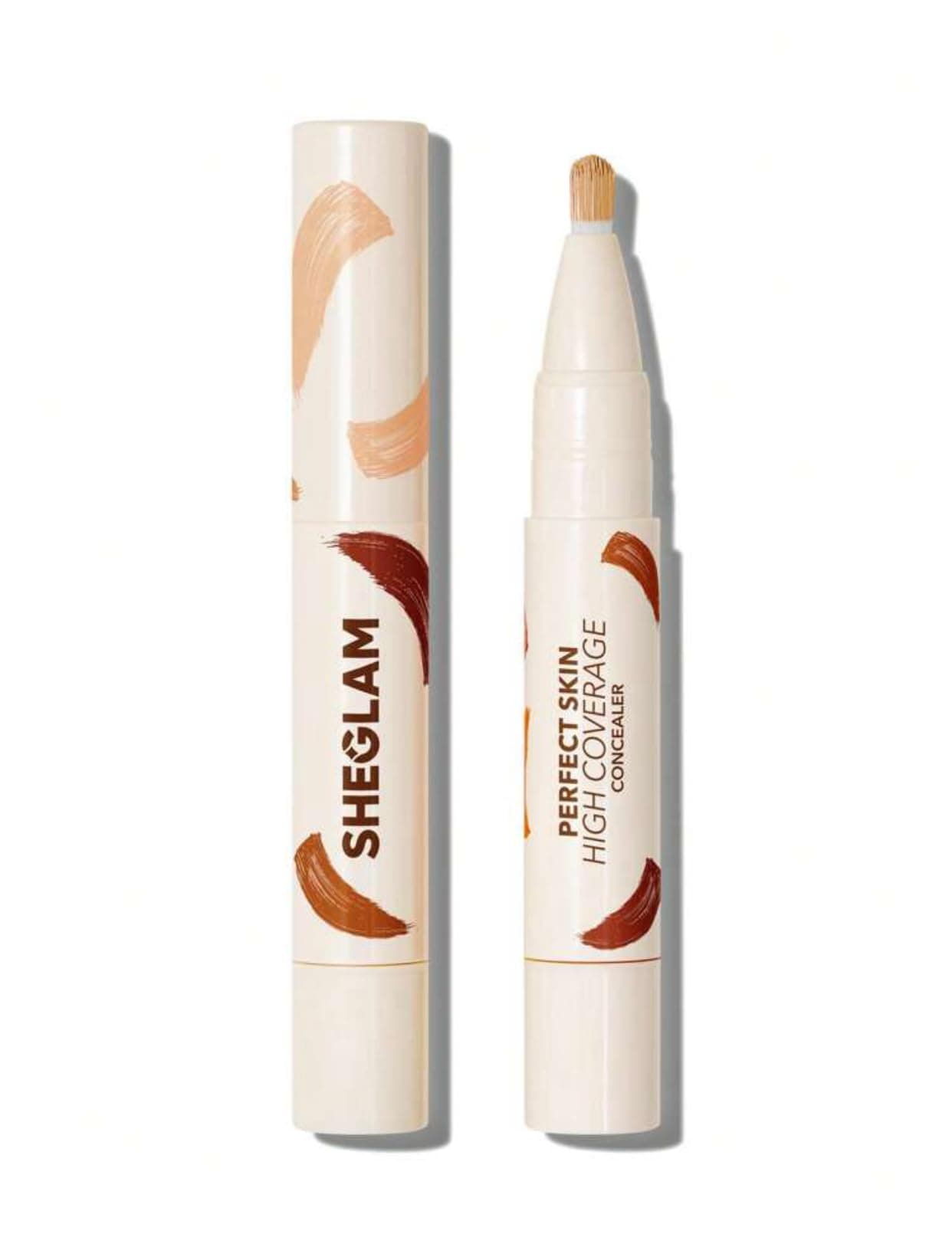 Perfect Skin High Coverage Concealer - Liquid Concealer Brush Moisturizing Weightless All - Day Hydrate Concealer Makeup (Shell)
