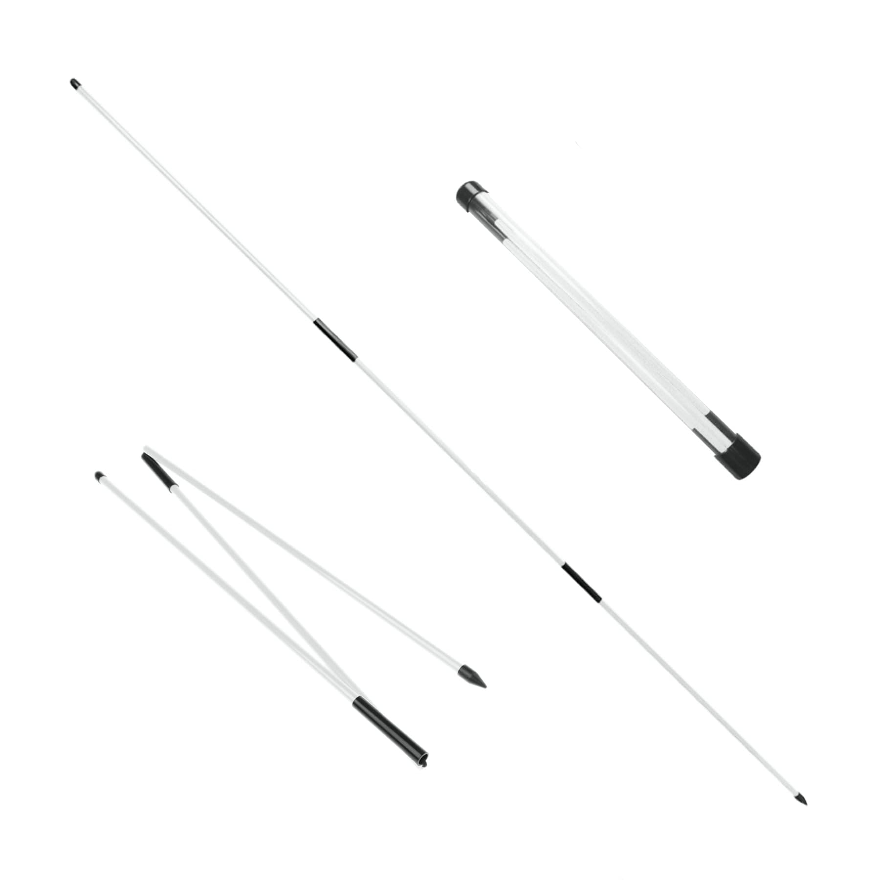 Golf Alignment Sticks 2 Pack Swing Training Aid Equipment Collapsible Trainer Practice Rods Posture Corrector in Handy Storage Tube Case for Men Women Golfer Swinging