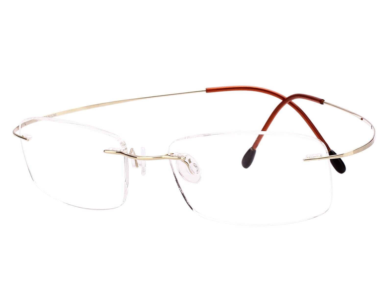 Titanium Rimless Flexible Frame Hingeless Optical Eyeglasses Clear Lens
