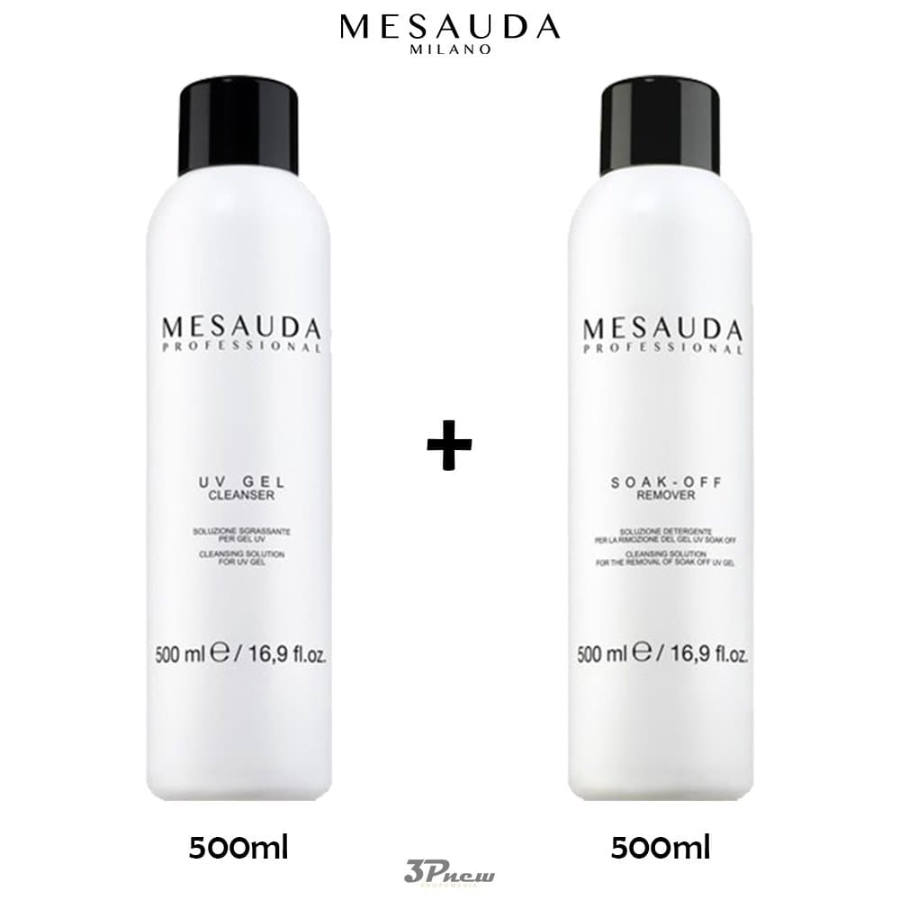 mesauda Milano Kit Maxi Format Cleanser Degreaser 500 ml + Soak-Off Remover 500 ml nails nail