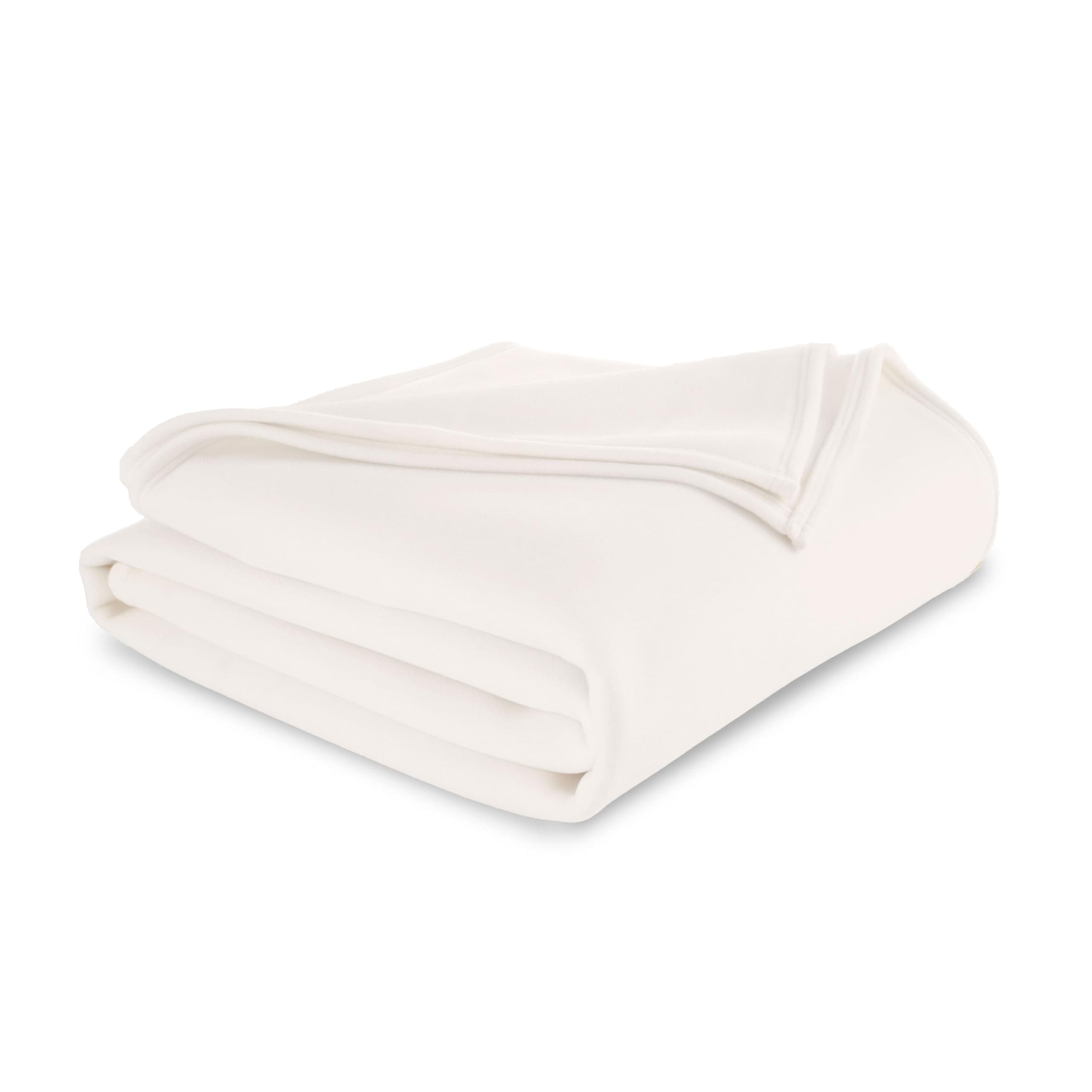 Vellux Queen Size Blanket - All Season Luxury Warm Micro plush Lightweight Thermal Fleece Blankets - Perfect For Couch Bed Sofa - Breathable Bed Blankets Queen Size - Hotel Quality (90x90 Inch, Ivory)