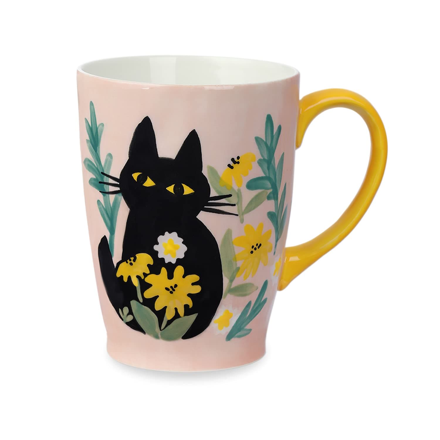 NymphFable Cat Mug 600ml Coffee Cups Ceramic Large Coffee Mug with Handle 100% Hand Painted Personalized Gift