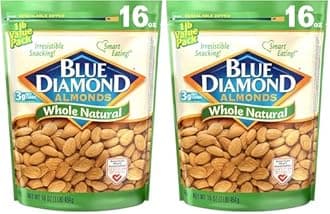 Blue Diamond Almonds, Raw Whole Natural, 16 Ounce (Pack of 2)