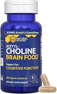 Acetylcholine Brain Food - Acetyl L-Carnitine & Alpha GPC Supplement - Supports Production of Acetylcholine - Neurotransmitter Supplement for Cognitive Function - 60 Capsules