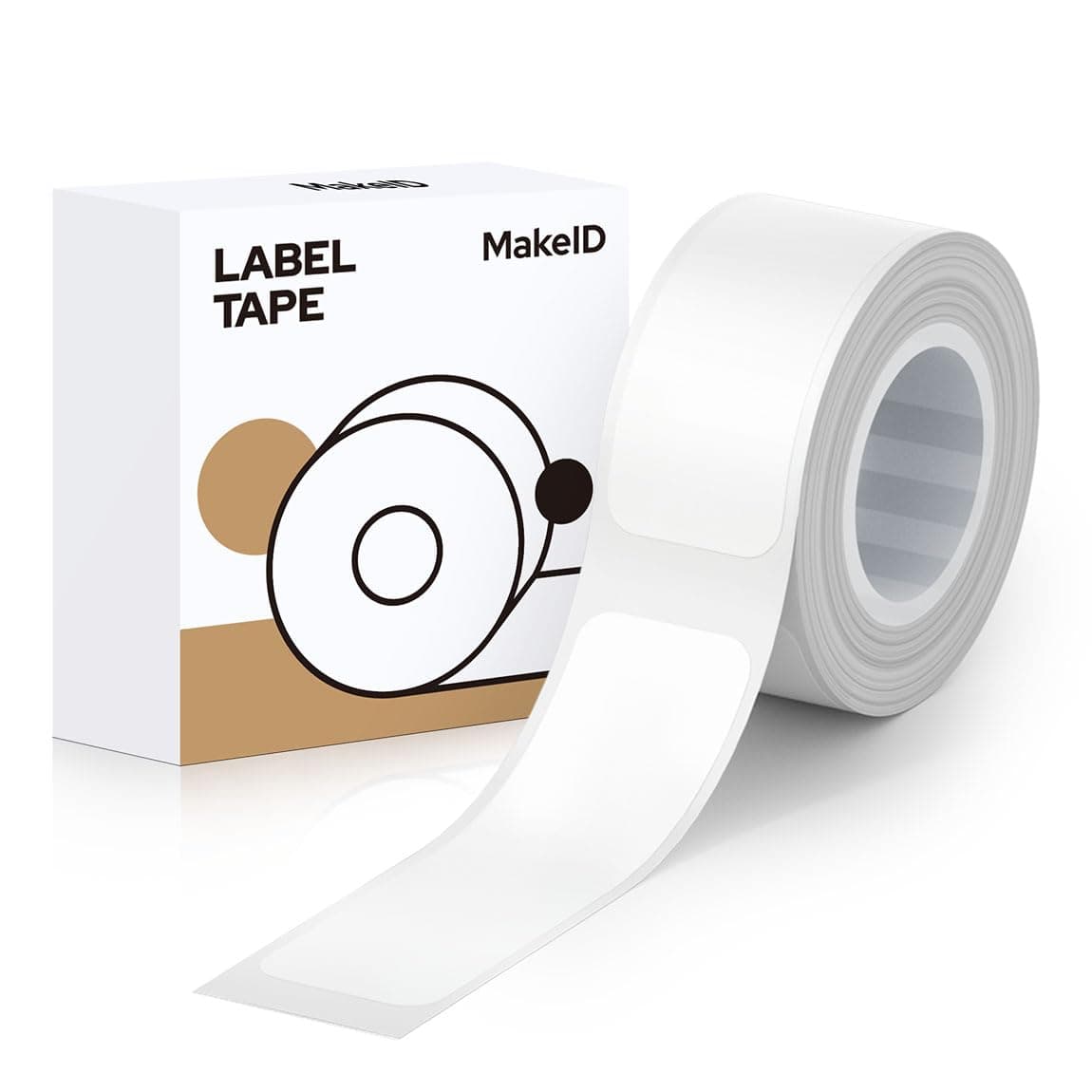 MakeID 0.47" x 0.59" Label Tape Compatible with MakeID Label Makers L1& Q1 Refills Waterproof Laminated Custom Stickers Office Labels Replacement (12mm x 35mm)