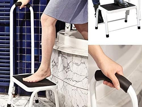 Non Slip Safety Step Stool Bath Kitchen Caravan Mobility Aid Handrail Platform Support