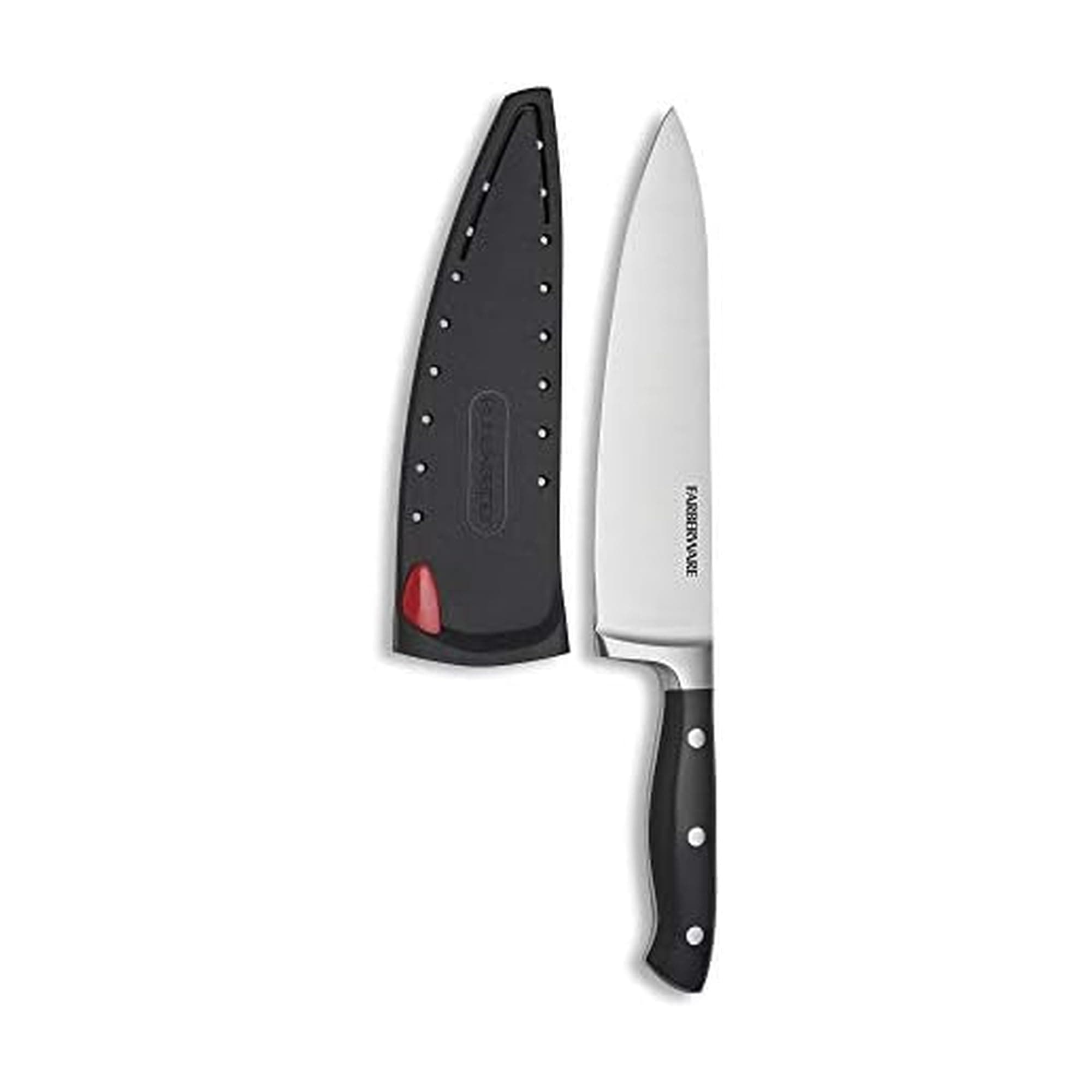 Farberware - 5173577 Farberware Edgekeeper 8 Inch Forged Triple Riveted Chef Knife with Self-Sharpening Sleeve, Black
