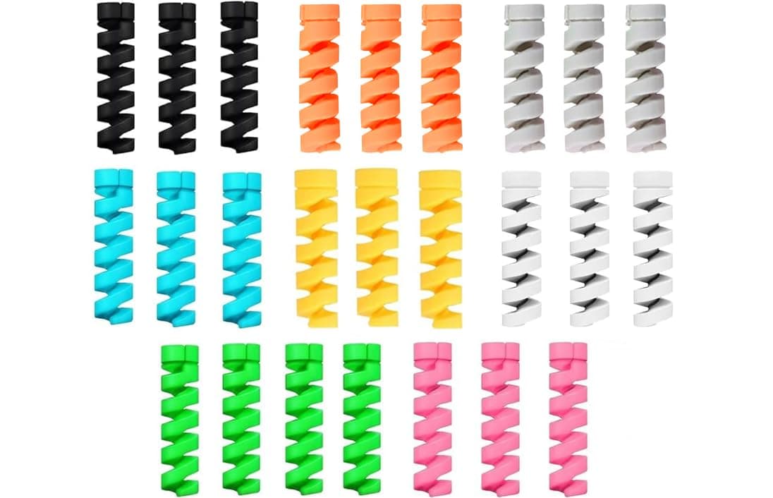 HUMBLE® Spiral Charger Cable Protector Data Cable Saver Charging Cord Protective Cable Cover (25 Pieces)