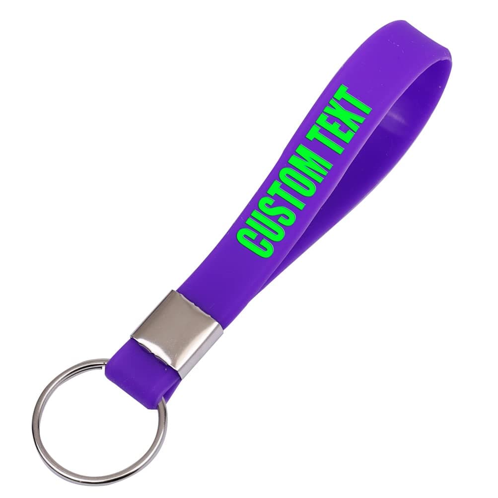 50 Custom Keychains Silicone Personalized Keyrings Customized Bulk for Events, Awareness, Motivation Customizable
