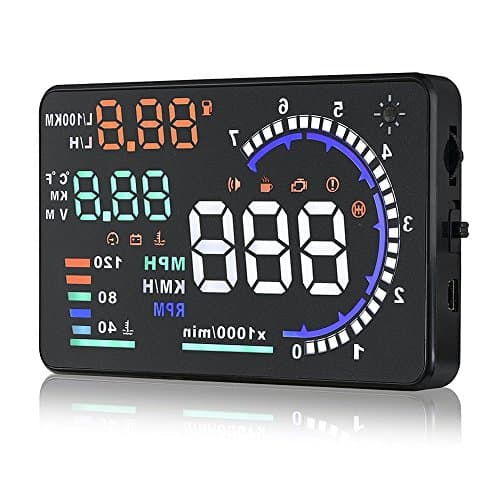 HUD Head Up Display, 5.5'' Universal Car Windshield HUD Head-Up Display A8 Dash Screen Projector OBD II OBD2 Auto Gauge Dash Projector Speedometer