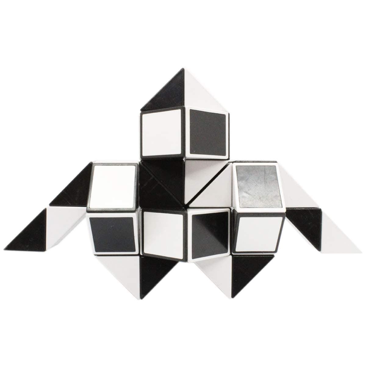 Mipartebo Magic Snake Ruler Cube Puzzles 48 Wedges Brain Teaser Twist Toys White and Black