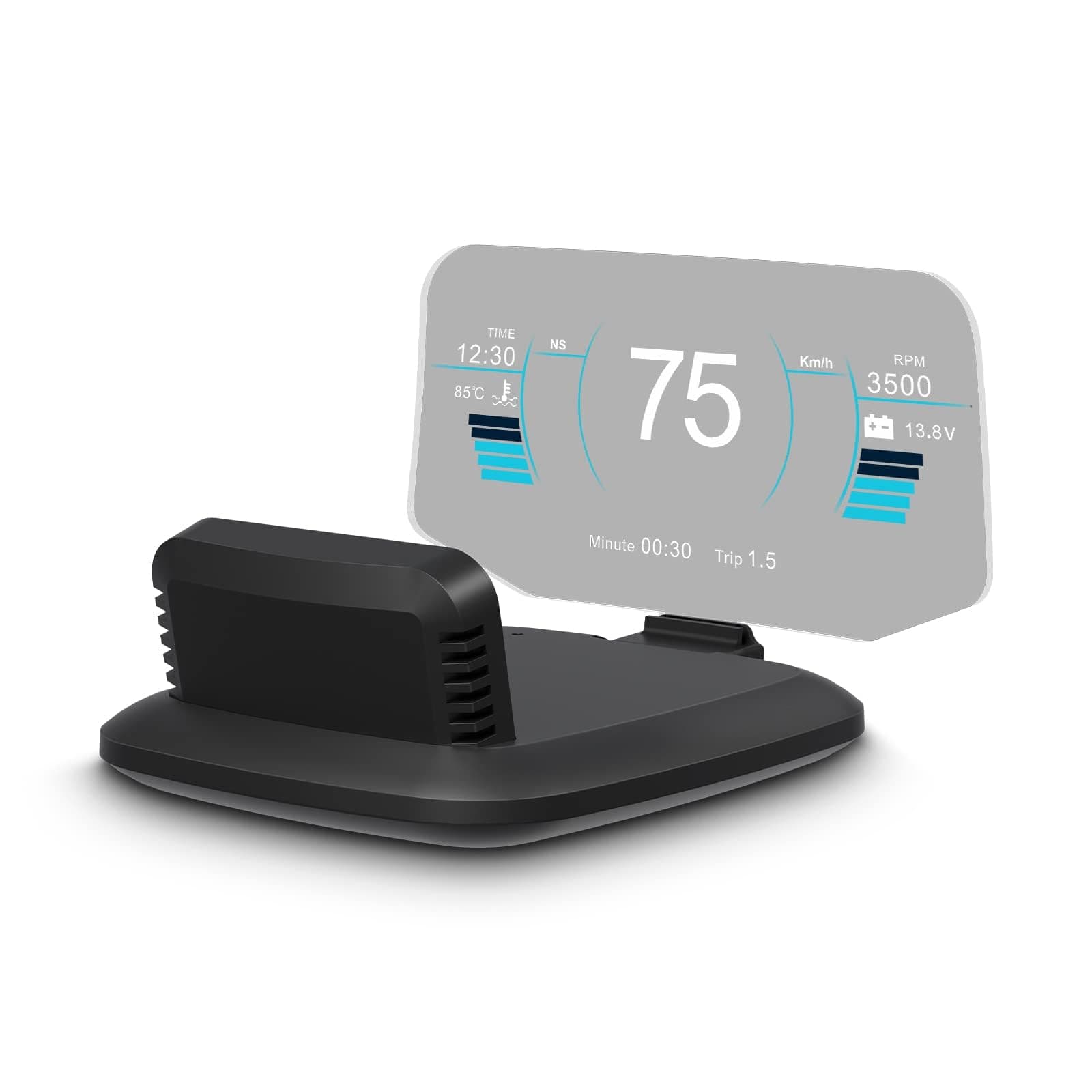 Dual System Car Head-up Display with Digital Speedometer, Showing Multiple Functions, GPS OBD In-car Dashboard, with Multiple Prompt Functions, Suitable for All Cars