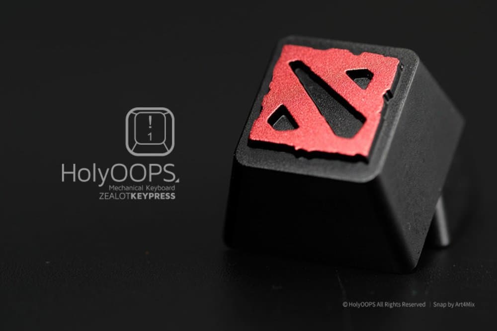 Customized Keycaps, KeenTech Dota 2 Double Anodized Aluminum Alternative Keycaps for Cherry MX Switches Mechanical Keyboards