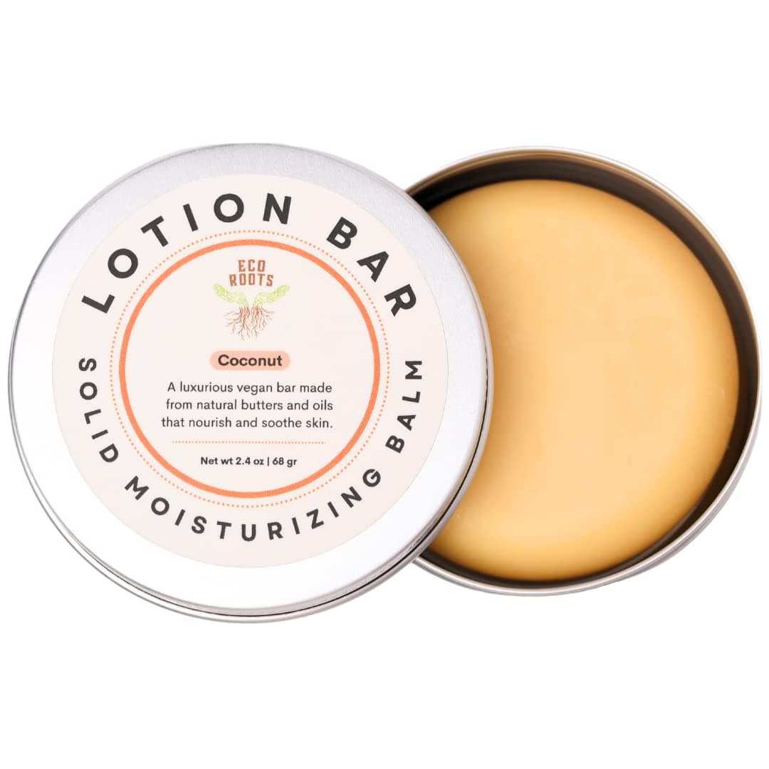 Solid Lotion Bar for Dry Skin – Body Moisturizer Tin with Candelilla Wax, Non Greasy Body Butter & Massage Oil Stone, Travel Ready, Vegan Zero-Waste, Long Hydration - Handmade in USA