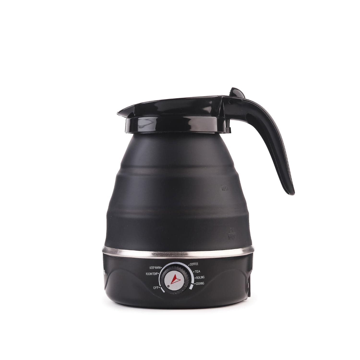 InstaCuppa Foldable Silicone Electric Kettle with Temperature Control,600 ML,600 Watts,Travel Kettle,Fast Boiling,Food Grade Silicone,Collapsible Kettle,Portable,Boil Dry Protection For Travel,Black