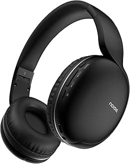 Two Wireless On Ear Headphones with 50 Hours Playtime, Low Latency(up to 45ms), 4 Play Modes, Dual Pairing, BT v5.3 (Bold Black)