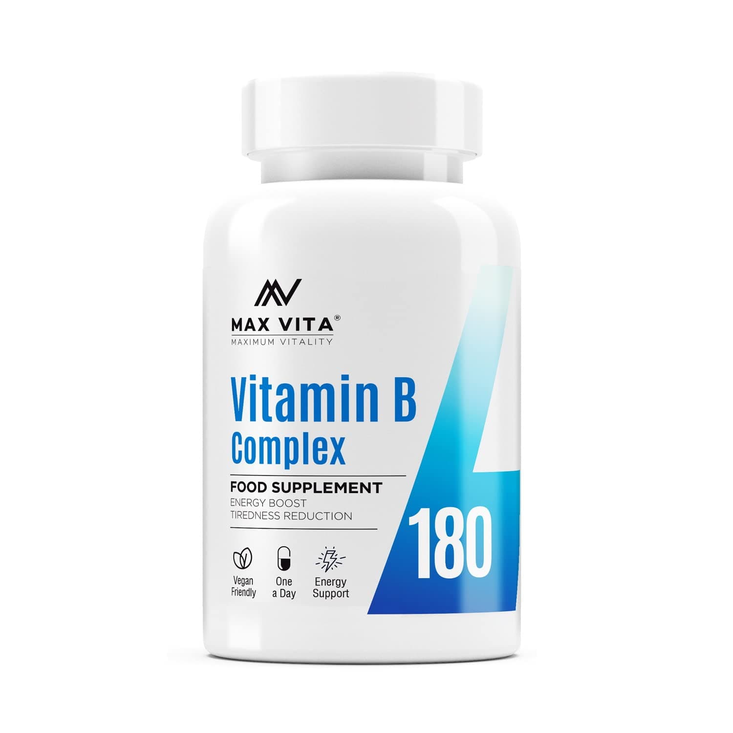 Vitamin B Complex High Strength - 180 Vegan Tablets with Biotin, Folic Acid & VIT B12 Methylcobalamin - Energy Boost, Tiredness and Fatigue Supplement - UK Made - 6 Month Supply - One Tablet a Day