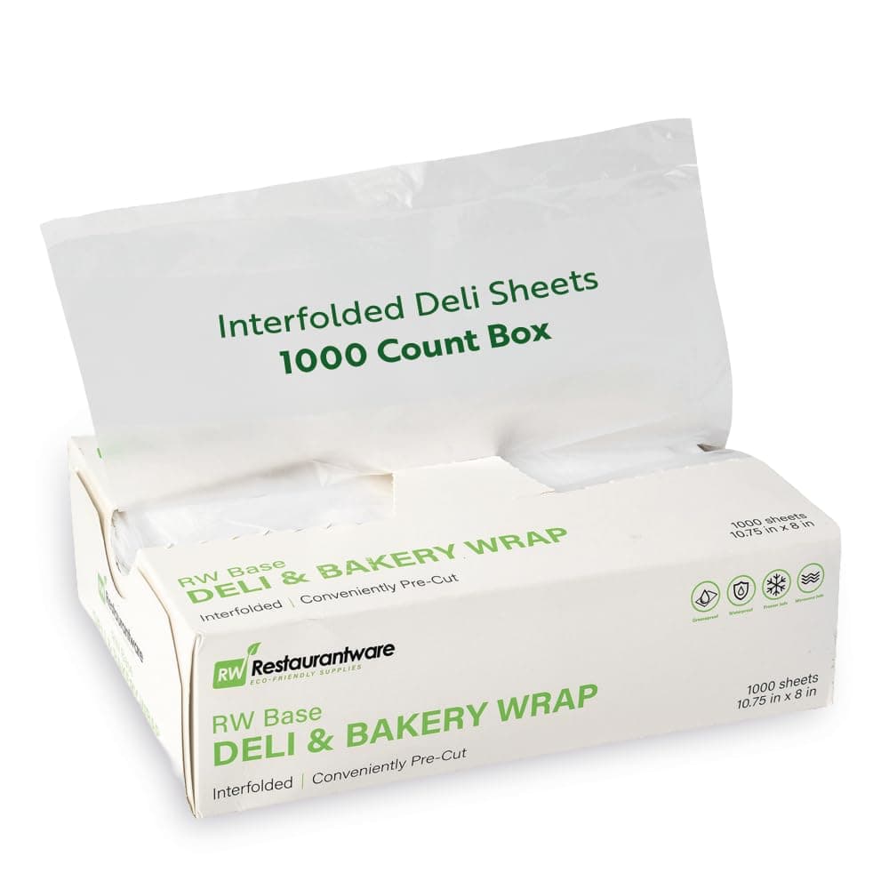 Plastic Deli Sheets 10.75 x 8 Inch, 1000 Interfolded Pre-Cut Clear Plastic Sandwich Wrap Sheets, Microwavable, Freezable