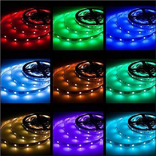 Rxment 5M LED Strips Lights - LED Lights Blue LED Strip Lights with Remote TV LED Lights LED Night Light (Premium 16 ft RGB Light Strip +12V UK Plug Power Supply + RF Mini Controller) [Energy Class A+]