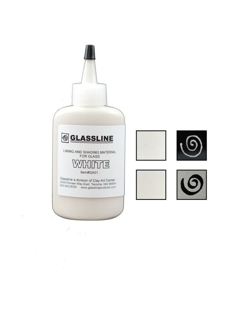 White GLASSLINE FUSING Paint Pen 2 oz Bottle