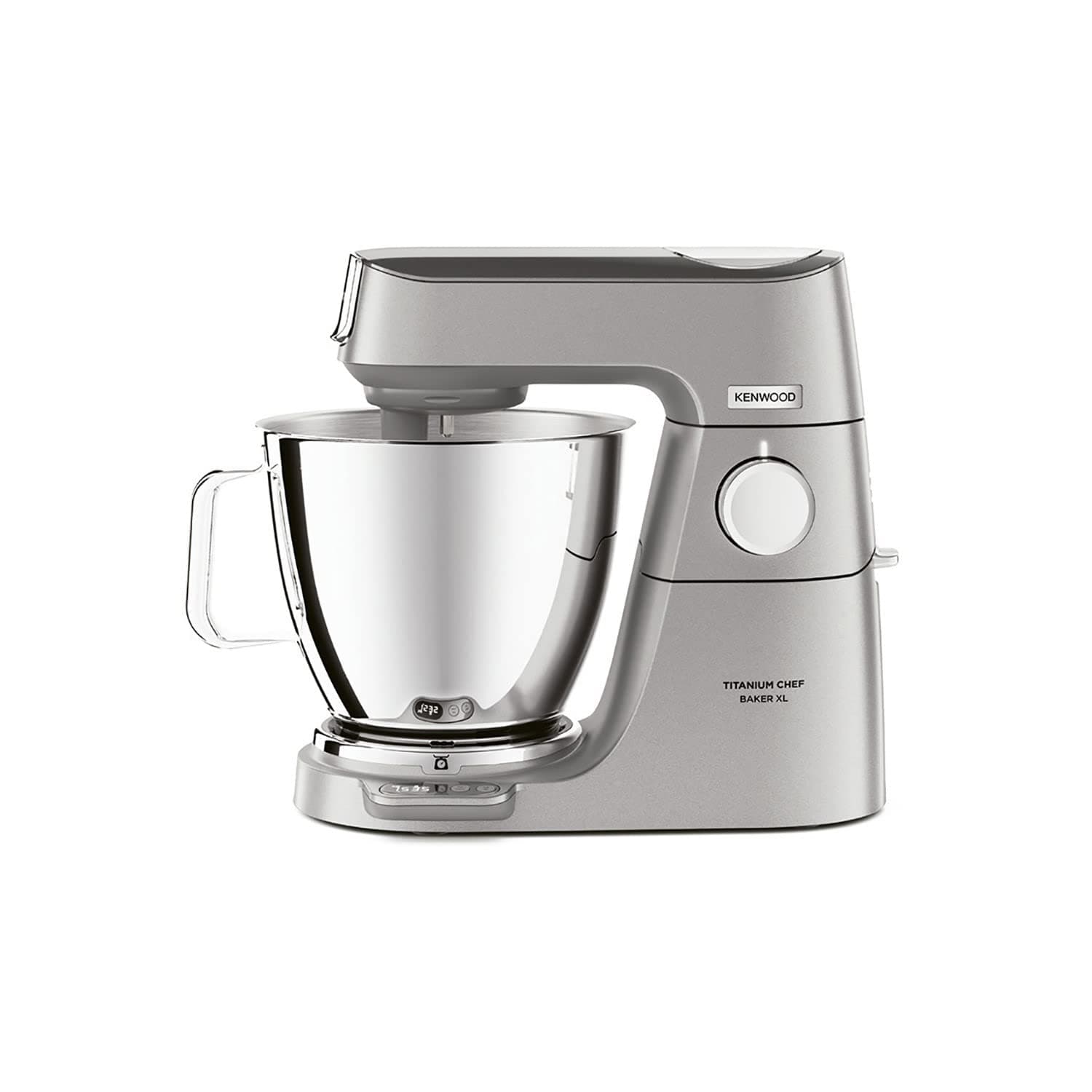 Kenwood Titanium Chef Baker XL, Kitchen Machine with K-Whisk, Stand Mixer with Kneading Hook, Whisk and 6,7L Bowl, KVL85.004SI Power 1400W, Silver