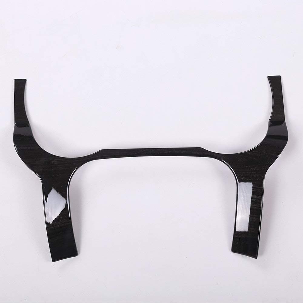 Interior Auto Vehicle Accessory, for LHD RR Evoque 2012-2017, Car Chrome Steering Wheel Front Dashboard Edge Cover Frame Trim ABS Plastic Dark ash wood, 1 pcs/set