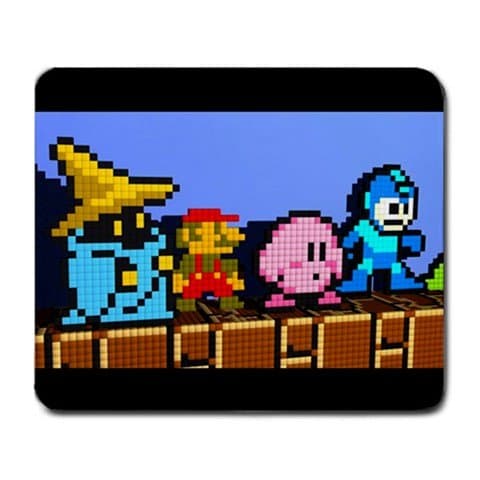 8-bit Retro Game Characters Mouse Pad