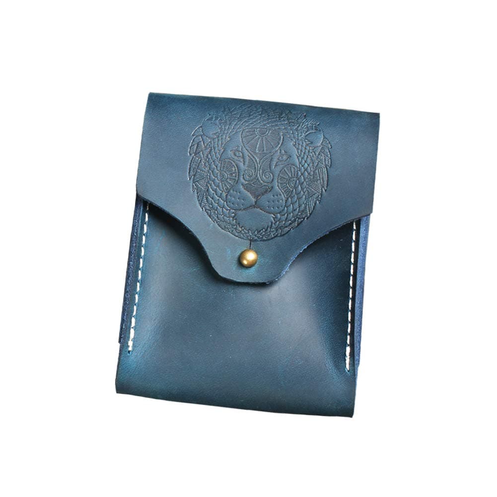 Playing Card Case, Leather Single Deck Card Box/Holder Leather Pouch Multipurpose with Belt Loop for Carrying Cards Small Tools Storage (Crazy Horse Leather)