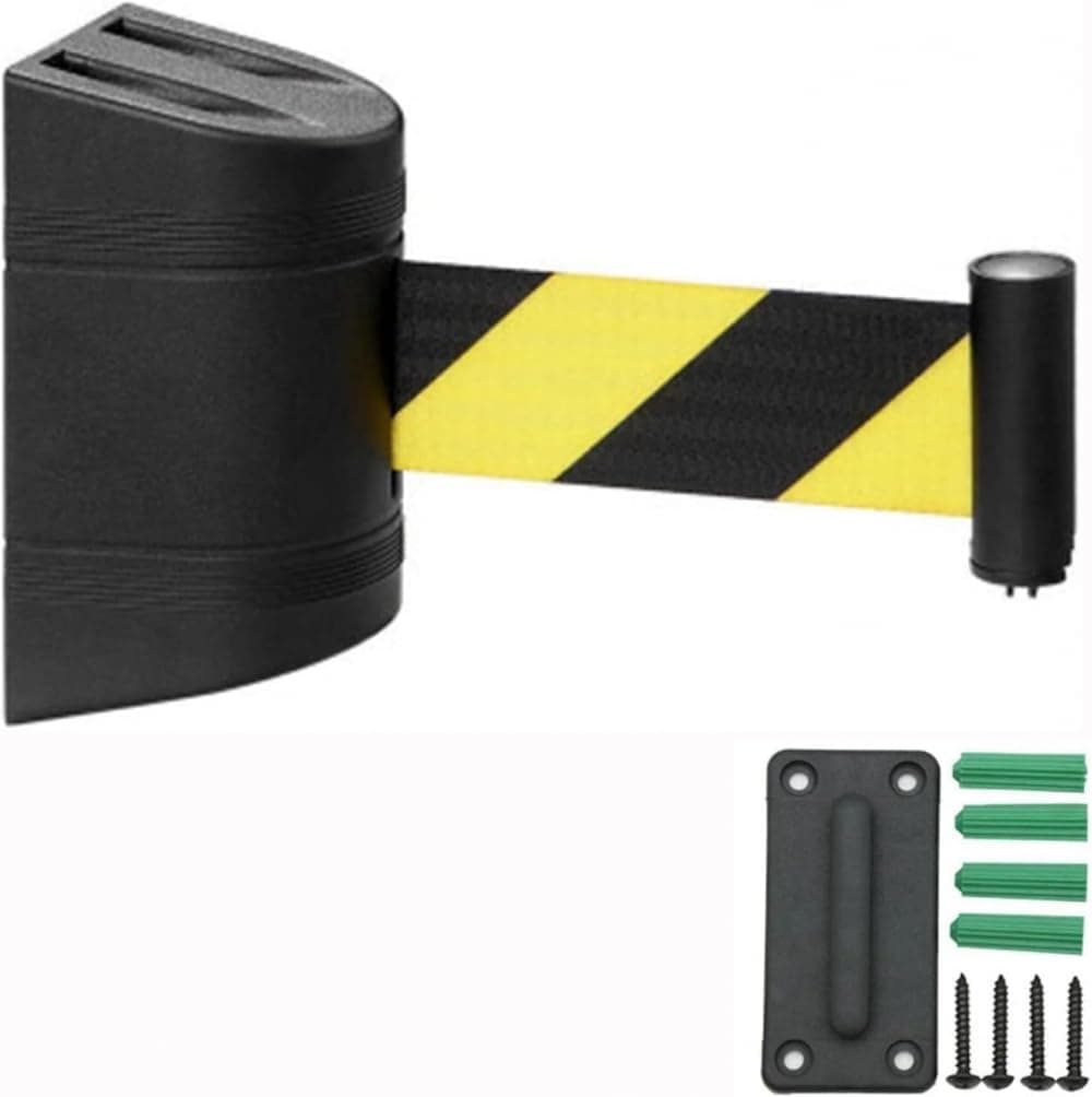 Retractable Belt Barrier with Mounting Accessories for Crowd Control 5M (16.4FT) Ideal for Playground Park Hotel Safety Cordon Barrier for Queue Management