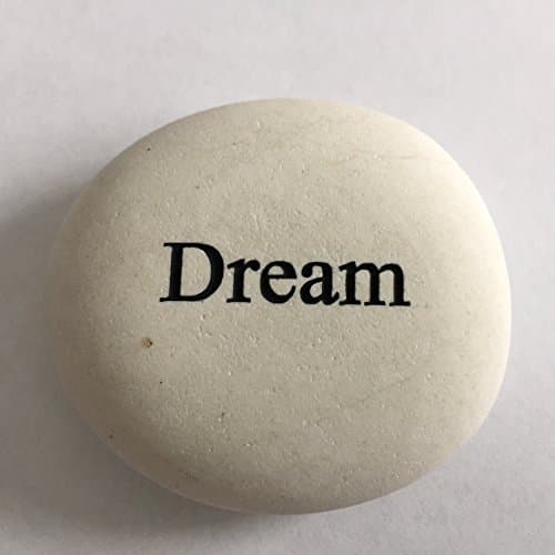 Dream Engraved Stone River Rock- 2" Cream