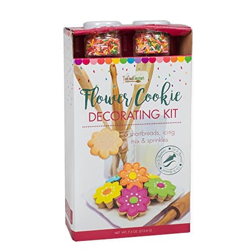 Flower Cookie 9 Piece Sprinkles and Shortbread Decorating Kit