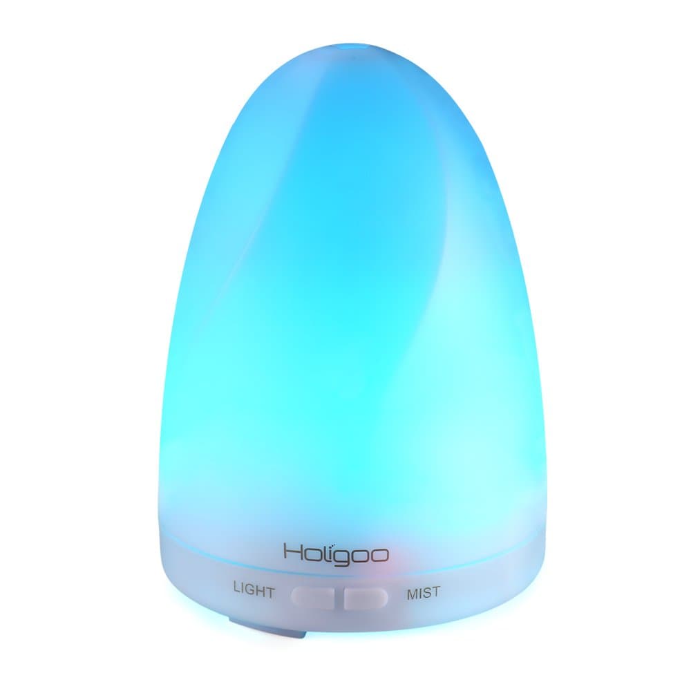 Qedertek Essential Oil Diffuser, 100ml Ultrasonic Cool Mist Portable Aromatherapy Humidifier, 7 LED Lights and Waterless Auto Shut-Off for Home Office Bedroom