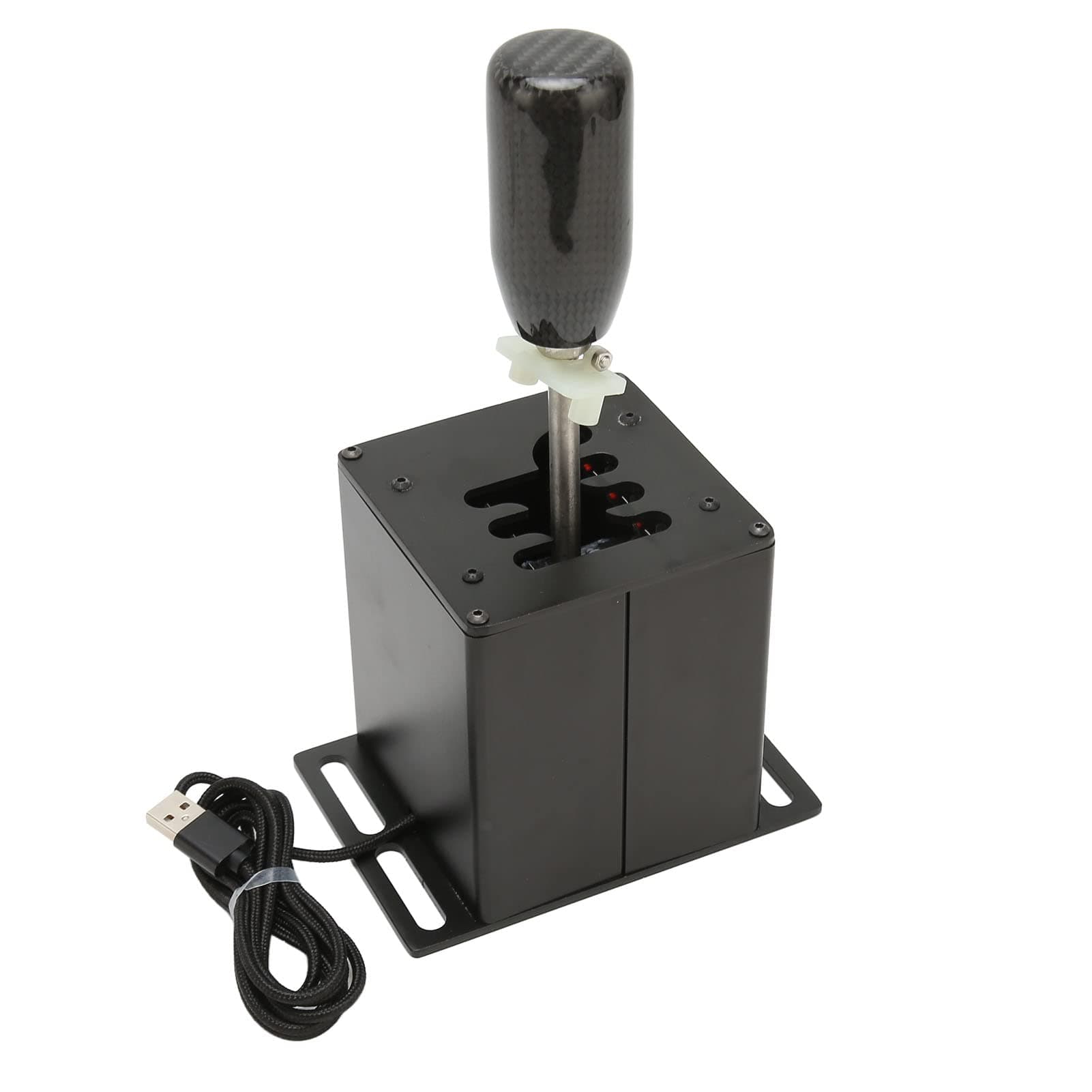 DAUB PC USB Simulator Shifter for Logitech G29 G27 G25 G920 T300RS GT Steering Wheel Sequential H Gear Shifter Compatible with ATS ETS Dust WRC Sim Racing Games 6+R Black