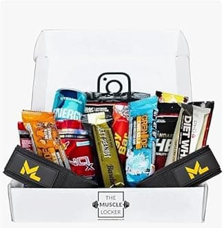 Muscle Locker Protein Snack Box - Gym Gifts for Men & Women - High Protein Hamper with Bars & Snacks - Fitness Gift for Gym Lovers - High Protein Selection Box