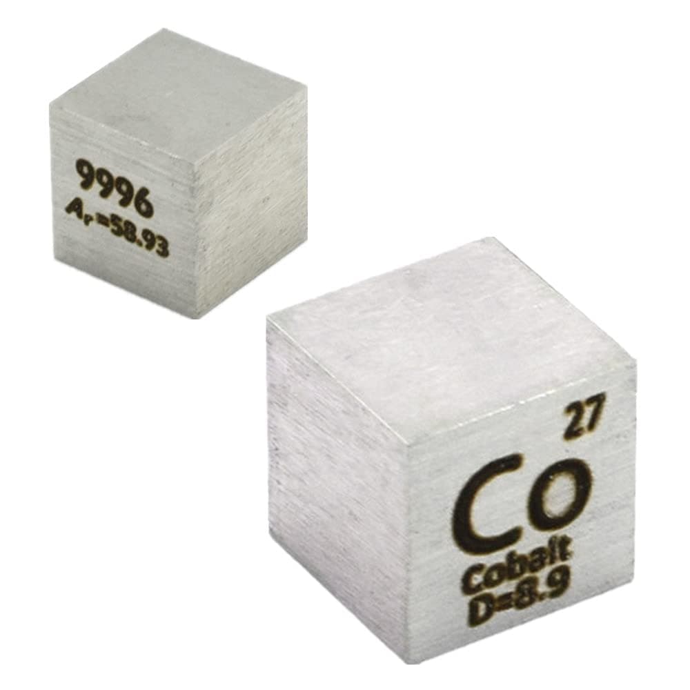 Cobalt Cube Co 99.96% Element Cube Pure 10mm Density Cube for Element Collection Periodic Table Hunter, and More (0.39", Cobalt)